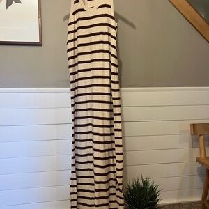 French Sailor Breton Stripe Knit Maxi Dress